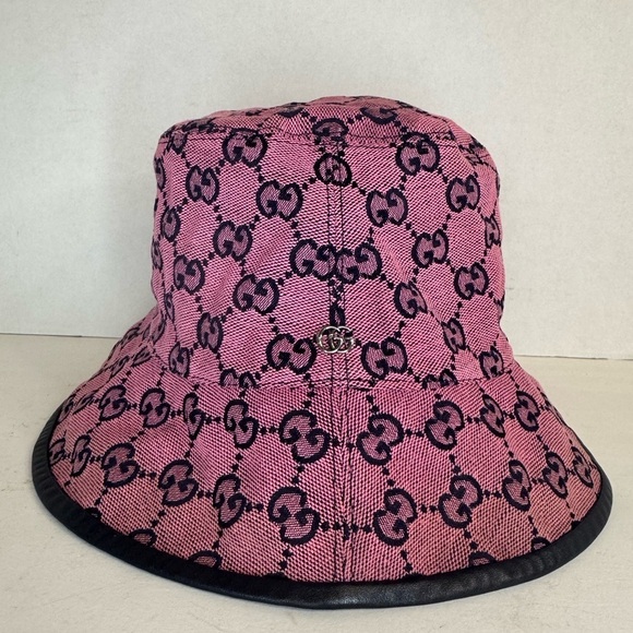 Gucci Bucket Hat GG Monogram Unisex Pink Color Size Medium. main image 12